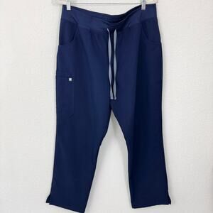Figs Women's High Waisted Kade Cargo Scrub Pant Sz XXL Medical Uniform Dark Blue